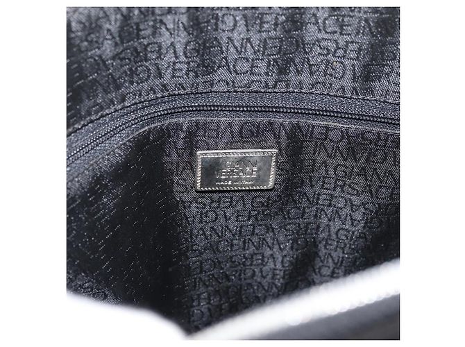 Borsa a mano in pelle Gianni Versace 2 in 1 Nera Argento Auth 177571 Nero - vista 17