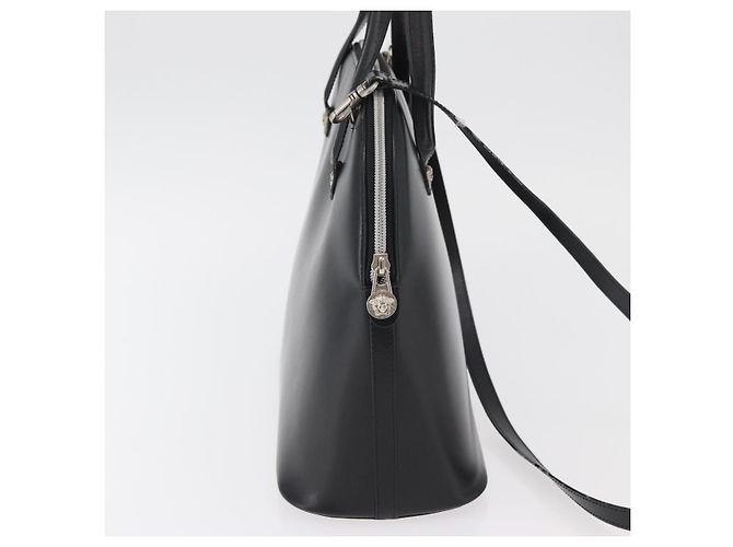 Borsa a mano in pelle Gianni Versace 2 in 1 Nera Argento Auth 177571 Nero - vista 5