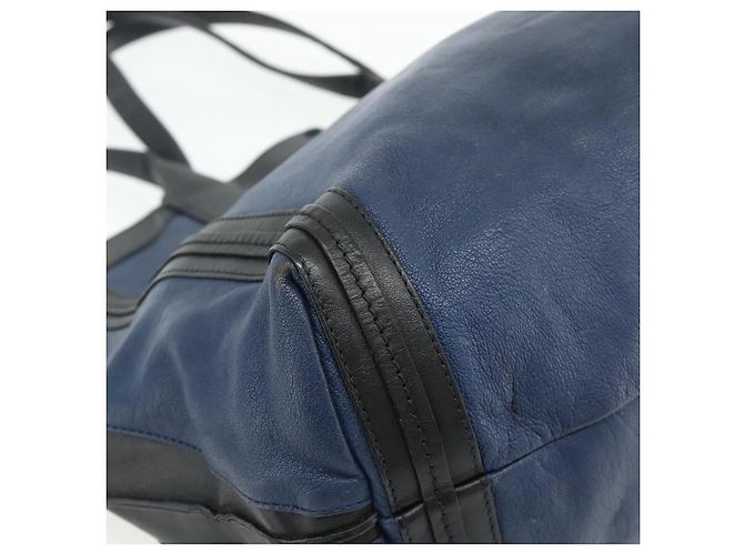 Chloé Borsa Tote in Pelle Blu Navy Oro Auth bs35003 D'oro - vista 11