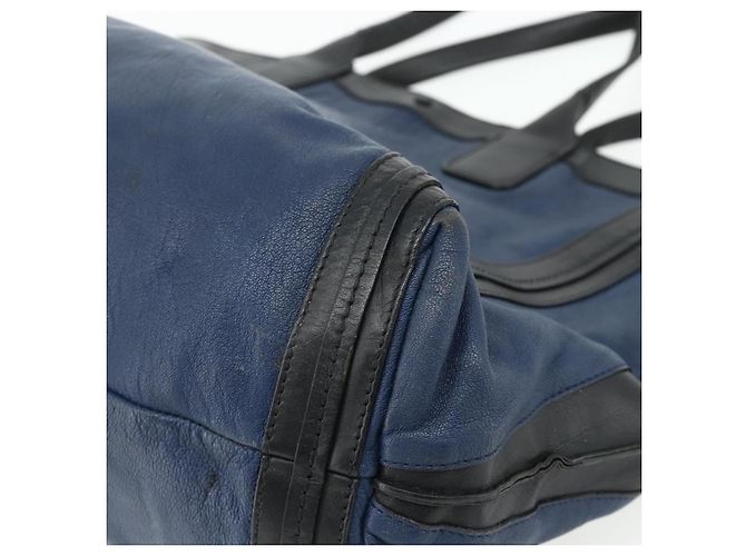 Chloé Borsa Tote in Pelle Blu Navy Oro Auth bs35003 D'oro - vista 12