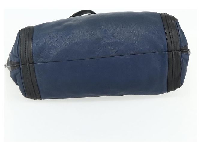 Chloé Borsa Tote in Pelle Blu Navy Oro Auth bs35003 D'oro - vista 9