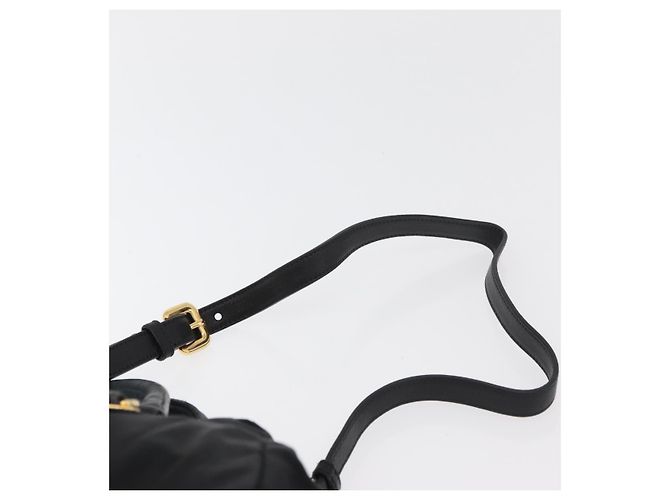 PRADA Handtasche Nylon 2-Wege Schwarz Gold Auth 178100 Golden - Ansicht 10