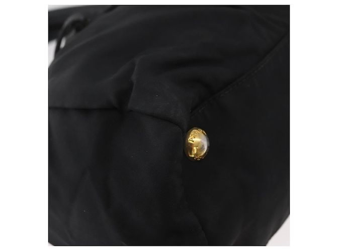 PRADA Handtasche Nylon 2-Wege Schwarz Gold Auth 178100 Golden - Ansicht 12