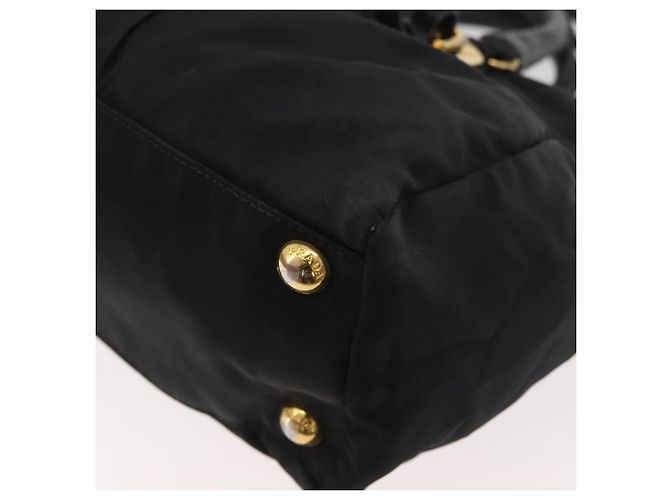 PRADA Handtasche Nylon 2-Wege Schwarz Gold Auth 178100 Golden - Ansicht 15
