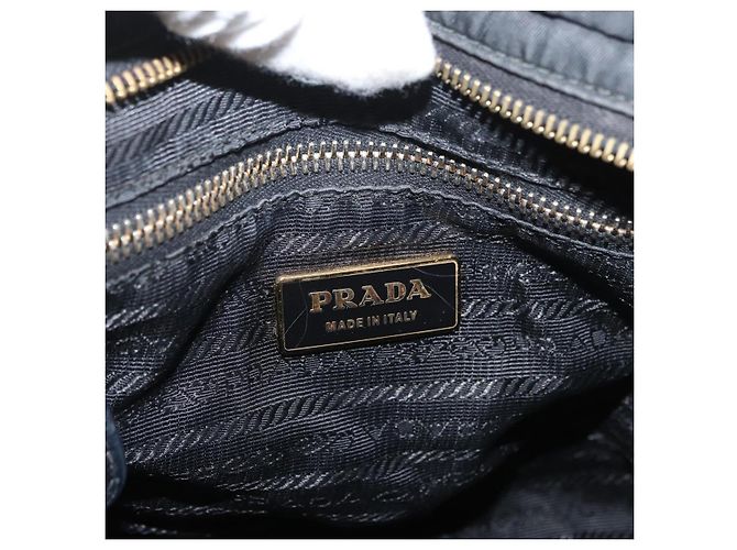 PRADA Handtasche Nylon 2-Wege Schwarz Gold Auth 178100 Golden - Ansicht 18