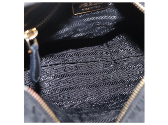 PRADA Handtasche Nylon 2-Wege Schwarz Gold Auth 178100 Golden - Ansicht 19