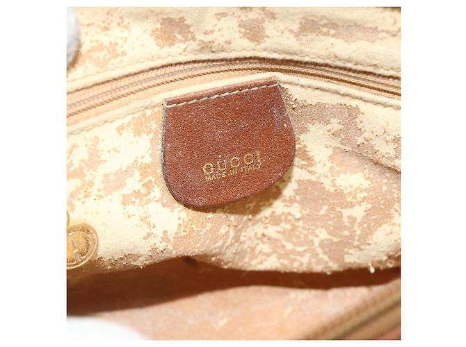 Borsa a mano in pelle GUCCI Bamboo 2way Marrone Oro 007 1014 0231 Auth YKZ1296 D'oro - vista 17