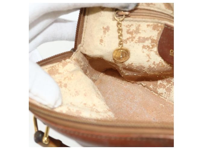Borsa a mano in pelle GUCCI Bamboo 2way Marrone Oro 007 1014 0231 Auth YKZ1296 D'oro - vista 20