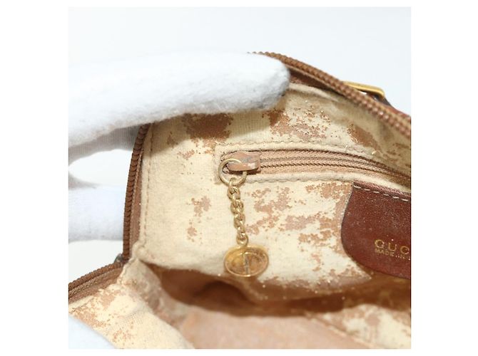 Borsa a mano in pelle GUCCI Bamboo 2way Marrone Oro 007 1014 0231 Auth YKZ1296 D'oro - vista 21