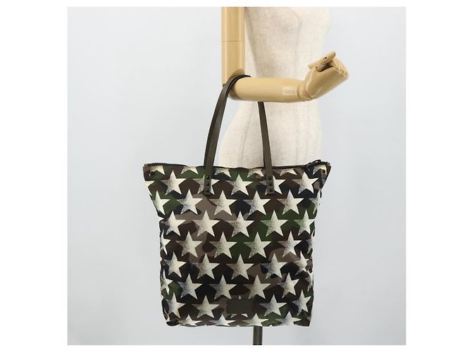Borsa Tote Valentino in nylon khaki Auth bs35007A Cachi - vista 22
