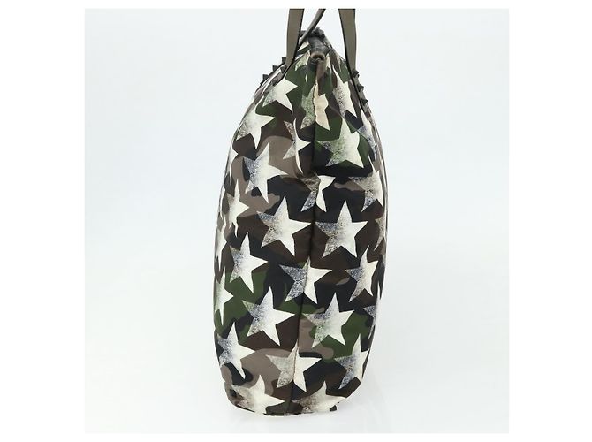 Borsa Tote Valentino in nylon khaki Auth bs35007A Cachi - vista 3