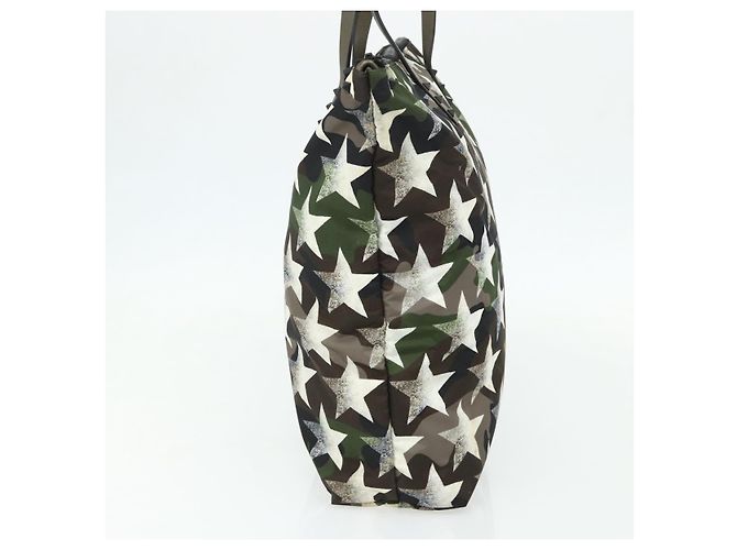 Borsa Tote Valentino in nylon khaki Auth bs35007A Cachi - vista 4