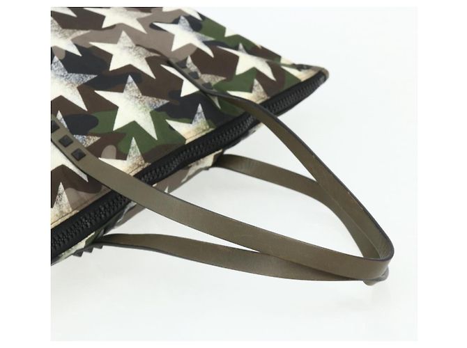 Borsa Tote Valentino in nylon khaki Auth bs35007A Cachi - vista 7