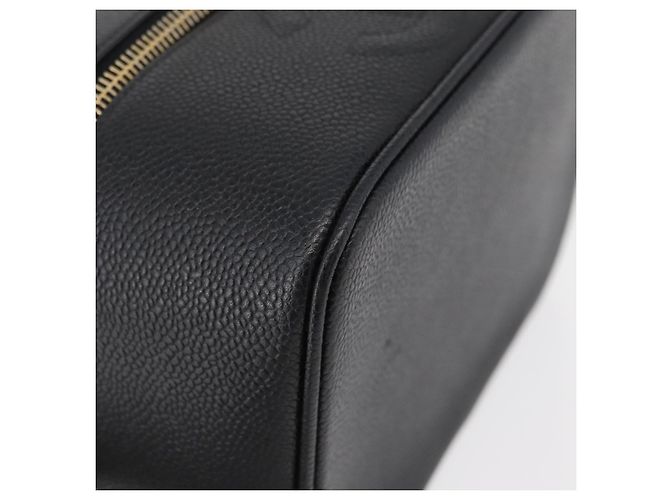 CHANEL COCO Marca Vanity Borsa a Mano Pelle Caviar Nera Oro CC Auth 178691 Nero D'oro - vista 10