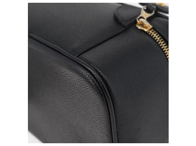 CHANEL COCO Marca Vanity Borsa a Mano Pelle Caviar Nera Oro CC Auth 178691 Nero D'oro - vista 13
