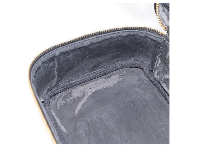 CHANEL COCO Marca Vanity Borsa a Mano Pelle Caviar Nera Oro CC Auth 178691 Nero D'oro - vista 19