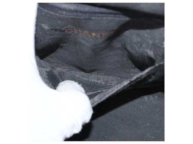 CHANEL COCO Marca Vanity Borsa a Mano Pelle Caviar Nera Oro CC Auth 178691 Nero D'oro - vista 20