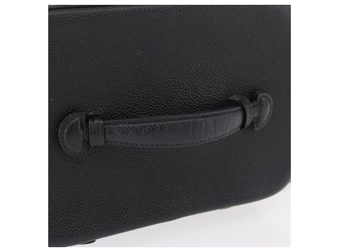 CHANEL COCO Marca Vanity Borsa a Mano Pelle Caviar Nera Oro CC Auth 178691 Nero D'oro - vista 7