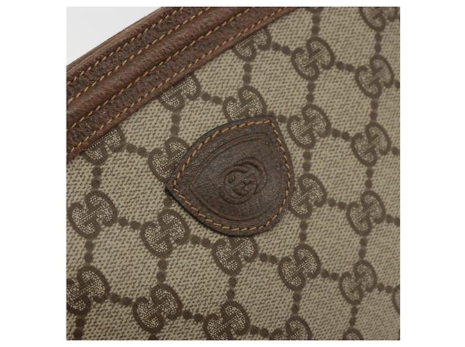 Gucci Borsa a Spalla GG Supreme PVC Beige Oro Auth 177800 D'oro - vista 14