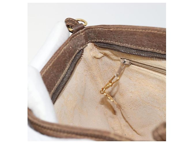Gucci Borsa a Spalla GG Supreme PVC Beige Oro Auth 177800 D'oro - vista 19
