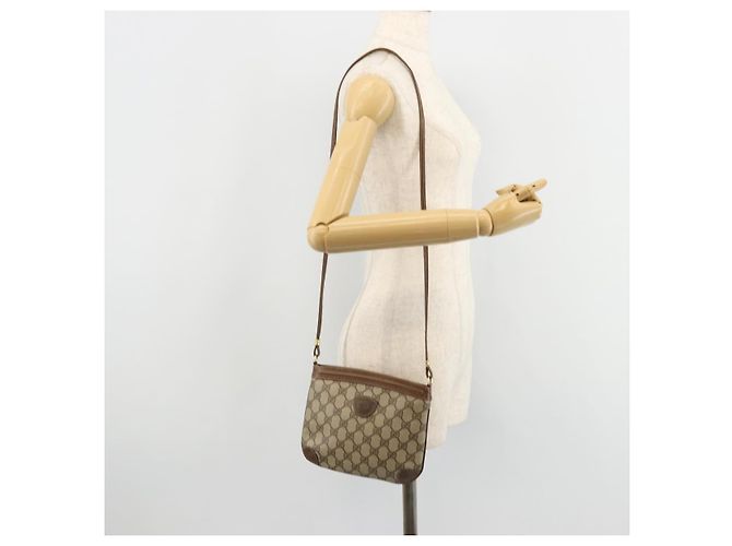 Gucci Borsa a Spalla GG Supreme PVC Beige Oro Auth 177800 D'oro - vista 23