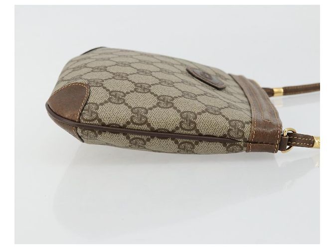 Gucci Borsa a Spalla GG Supreme PVC Beige Oro Auth 177800 D'oro - vista 4