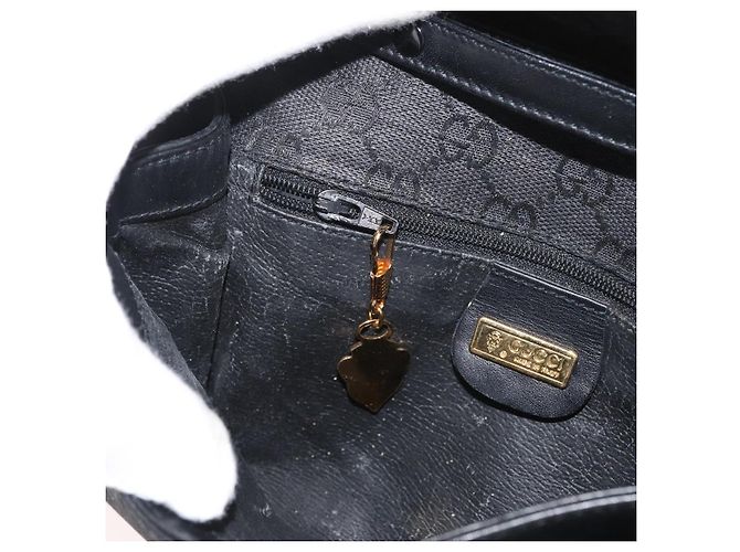 Borsa a Spalla GG Canvas Gucci Nera Oro 004 904 0198 Auth 177480 Nero D'oro - vista 19