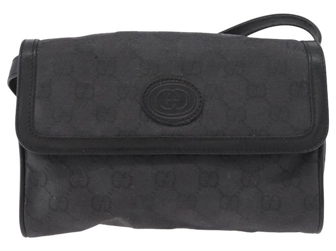 Borsa a Spalla GG Canvas Gucci Nera Oro 004 904 0198 Auth 177480 Nero D'oro - vista 2