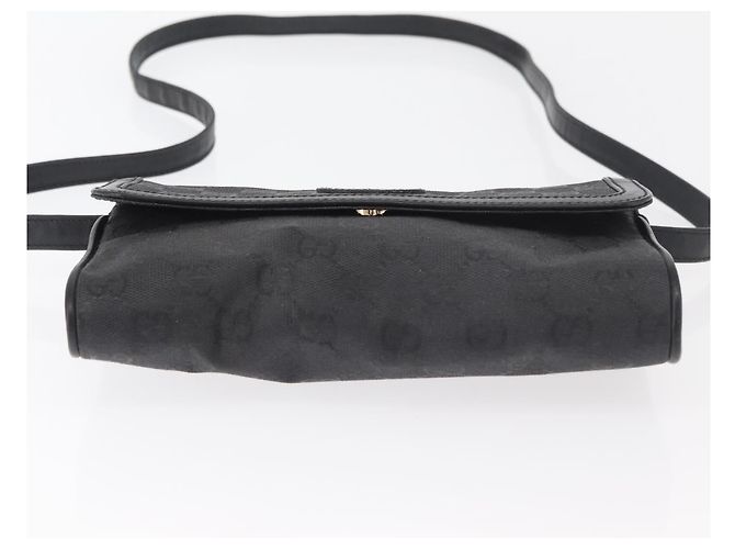 Borsa a Spalla GG Canvas Gucci Nera Oro 004 904 0198 Auth 177480 Nero D'oro - vista 9
