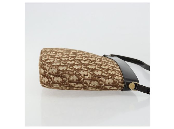 Christian Dior Trotter Canvas Schultertasche Braun Gold Auth 178175 Golden - Ansicht 4