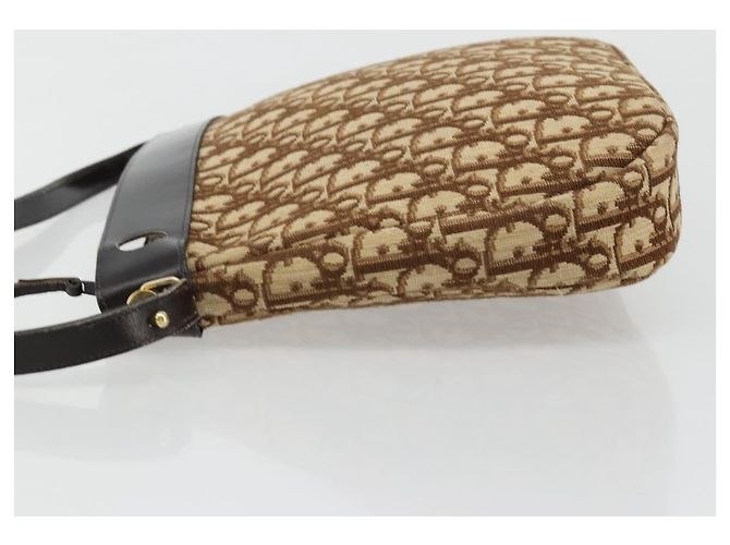 Christian Dior Trotter Canvas Schultertasche Braun Gold Auth 178175 Golden - Ansicht 5