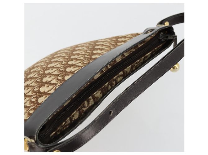 Christian Dior Trotter Canvas Schultertasche Braun Gold Auth 178175 Golden - Ansicht 6