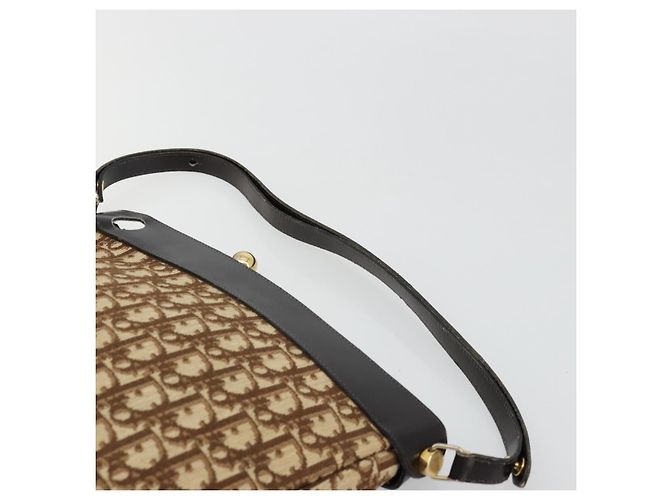 Christian Dior Trotter Canvas Schultertasche Braun Gold Auth 178175 Golden - Ansicht 8