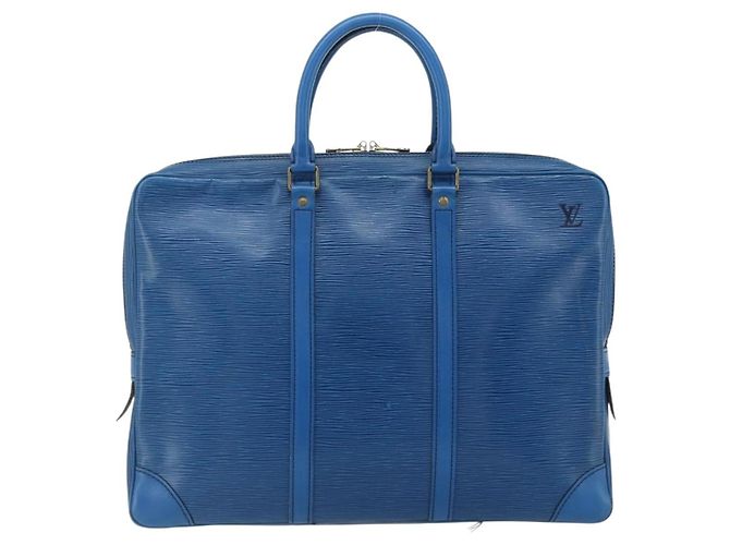 LOUIS VUITTON Epi Porta Documenti da Viaggio Borsa Business Blu M41144 LV Auth 178528 - vista 2