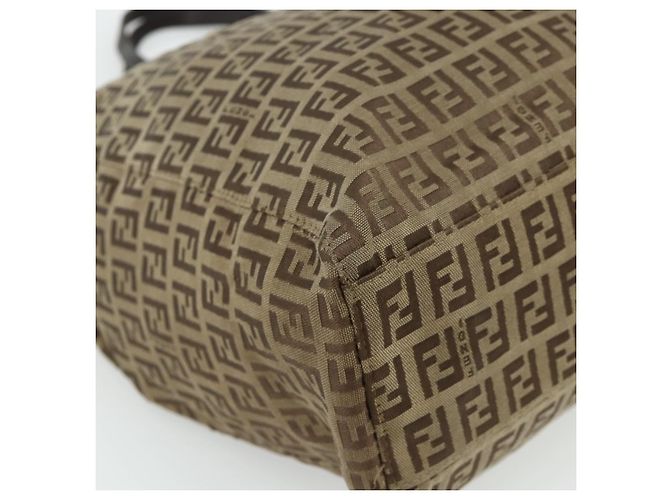 Borsa a mano in tela Zucca FENDI nera e marrone Auth 175118 Nero - vista 11