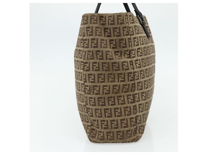 Borsa a mano in tela Zucca FENDI nera e marrone Auth 175118 Nero - vista 5
