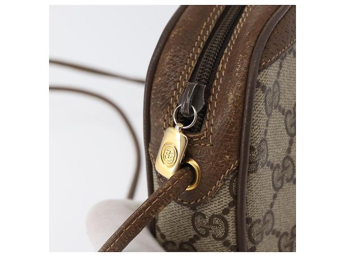 Borsa Sherry Line GG Supreme Web di GUCCI in PVC beige e oro 89 02 066 Auth 178969 D'oro - vista 14