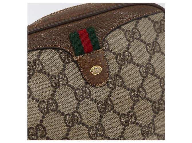 Borsa Sherry Line GG Supreme Web di GUCCI in PVC beige e oro 89 02 066 Auth 178969 D'oro - vista 15