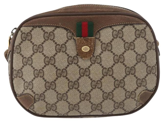 Borsa Sherry Line GG Supreme Web di GUCCI in PVC beige e oro 89 02 066 Auth 178969 D'oro - vista 2
