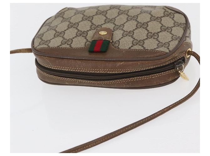 Borsa Sherry Line GG Supreme Web di GUCCI in PVC beige e oro 89 02 066 Auth 178969 D'oro - vista 6