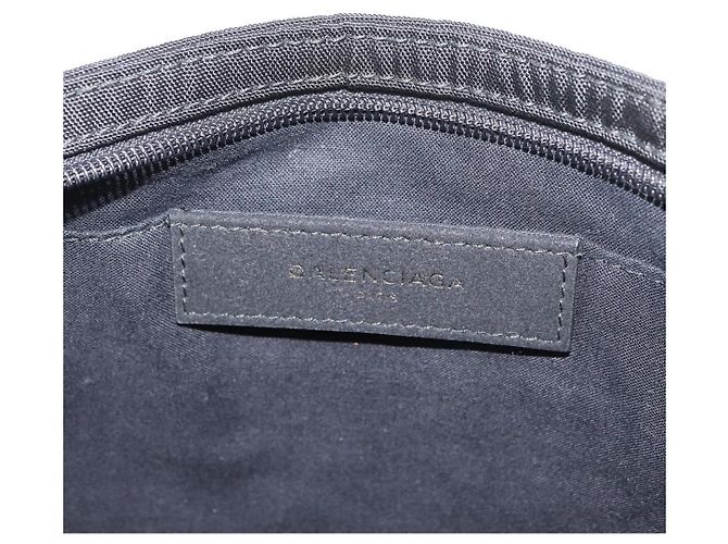 Borsa Clutch BALENCIAGA in tela nera e argento 459745 Auth bs34917A Nero - vista 14