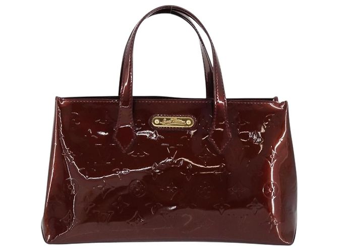 LOUIS VUITTON Borsa Wilshire PM Monogram Vernis Pomme D'amour M93642 Auth BA12387A Rosso - vista 2