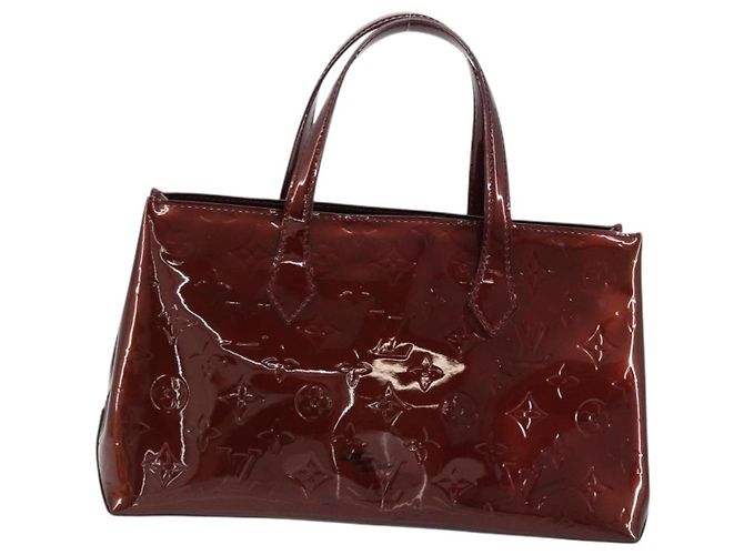 LOUIS VUITTON Borsa Wilshire PM Monogram Vernis Pomme D'amour M93642 Auth BA12387A Rosso - vista 3