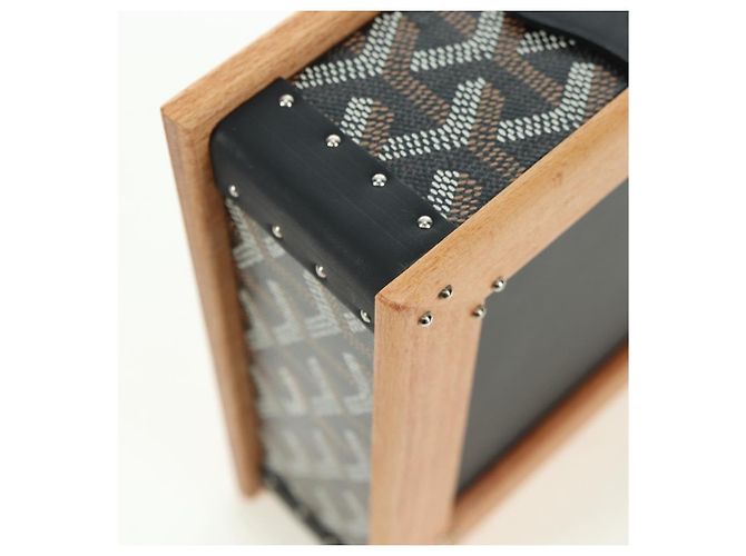 Cuenco de comida GOYARD de PVC marrón con diseño de espiga Auth 177113SV - vista 11