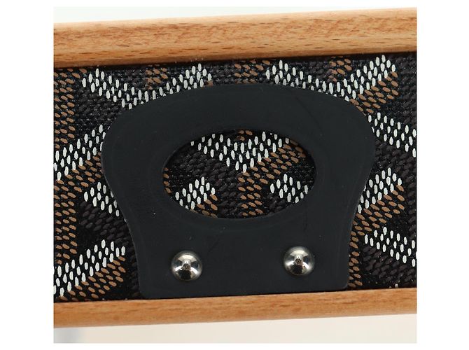 Cuenco de comida GOYARD de PVC marrón con diseño de espiga Auth 177113SV - vista 14