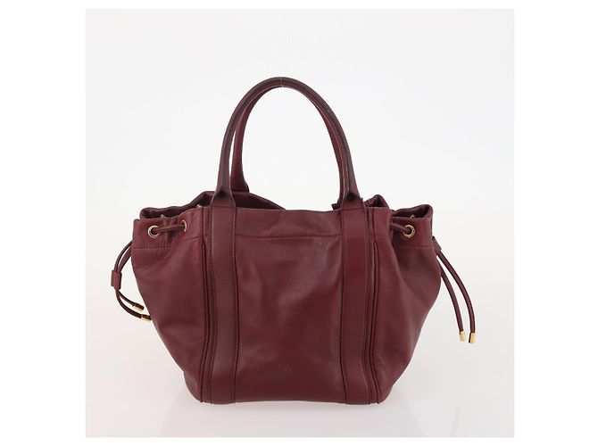 Borsa a mano in pelle Gancini Salvatore Ferragamo 2 pezzi Rosso Bianco Auth BA12348 - vista 11