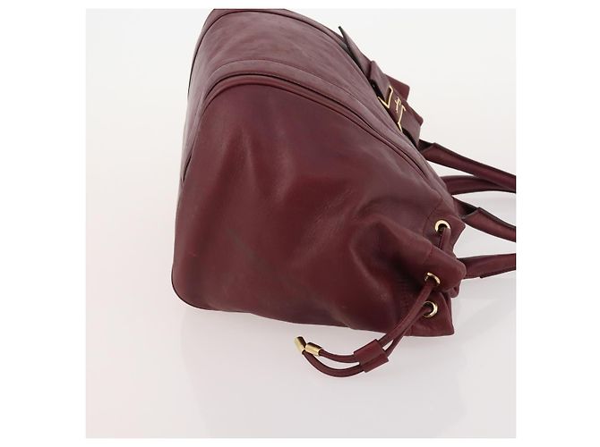 Borsa a mano in pelle Gancini Salvatore Ferragamo 2 pezzi Rosso Bianco Auth BA12348 - vista 12