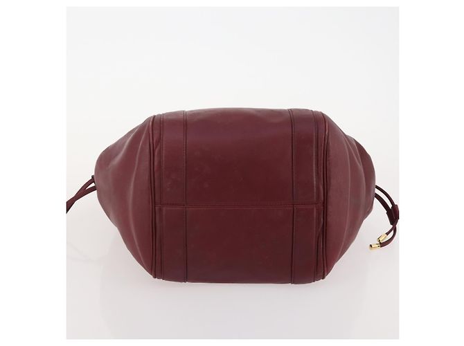 Borsa a mano in pelle Gancini Salvatore Ferragamo 2 pezzi Rosso Bianco Auth BA12348 - vista 15