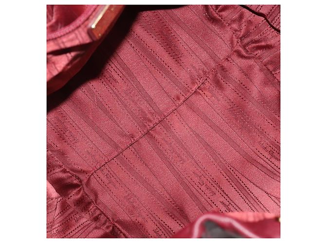 Borsa a mano in pelle Gancini Salvatore Ferragamo 2 pezzi Rosso Bianco Auth BA12348 - vista 17