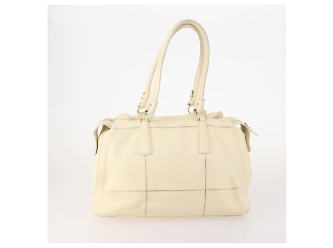 Borsa a mano in pelle Gancini Salvatore Ferragamo 2 pezzi Rosso Bianco Auth BA12348 - vista 3